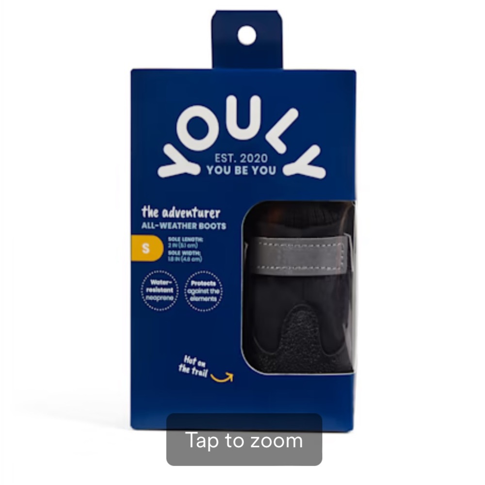 YOULY The Adventurer Water-Resistant All-Weather Dog Boots, Small NEW IN BOX